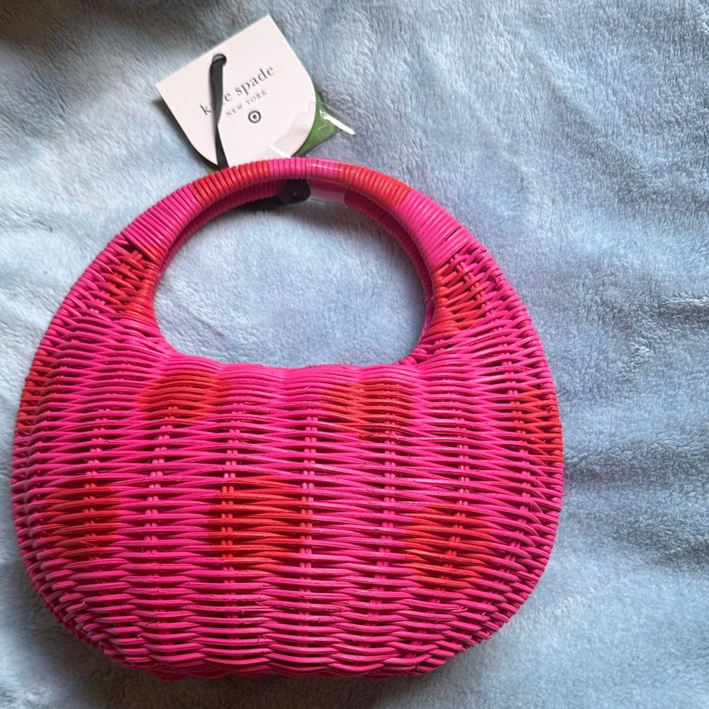 NWT Kate Spade Vibrant Pink and Orange Woven Shoulder Bag